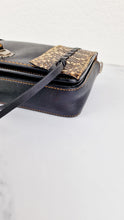 Load image into Gallery viewer, Coach Dinky Whipstitch Snakeskin Bag - 1941 Crossbody Bag Black Smooth Leather With White Snakeskin Panels - Coach 86921