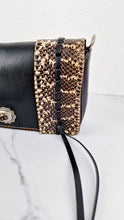 Load image into Gallery viewer, Coach Dinky Whipstitch Snakeskin Bag - 1941 Crossbody Bag Black Smooth Leather With White Snakeskin Panels - Coach 86921