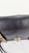 Load image into Gallery viewer, Coach Dinky Whipstitch Snakeskin Bag - 1941 Crossbody Bag Black Smooth Leather With White Snakeskin Panels - Coach 86921