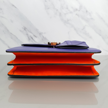 Load image into Gallery viewer, Versace DV One Purple Orange Chamois Handbag TopHandle Medusa