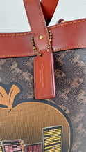 Load image into Gallery viewer, Coach Field Tote Bag In Signature Coated Canvas With Big Apple Skyline New York Saddle Brown Tan Truffle Rust - Handbag Coach C0769