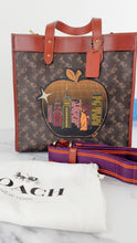 Load image into Gallery viewer, Coach Field Tote Bag In Signature Coated Canvas With Big Apple Skyline New York Saddle Brown Tan Truffle Rust - Handbag Coach C0769