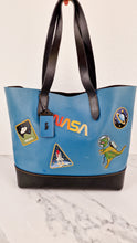 Load image into Gallery viewer, Coach 1941 Gotham Tote with Space Patches Nasa Bag With Space Rexy in Blue & Black Leather Colorblock - Coach 11487