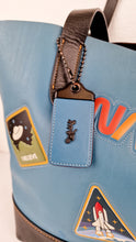 Load image into Gallery viewer, Coach 1941 Gotham Tote with Space Patches Nasa Bag With Space Rexy in Blue & Black Leather Colorblock - Coach 11487