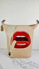 Load image into Gallery viewer, Coach x Tom Wesselmann Duffle 27 Bucket Bag in Ivory With Cigarette Lips - Coach CA306