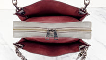 Load image into Gallery viewer, Coach Rogue Shoulder Bag in Grey Grain Leather with Oxblood Lining & C Chain - Coach 26829
