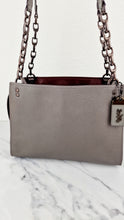 Load image into Gallery viewer, Coach Rogue Shoulder Bag in Grey Grain Leather with Oxblood Lining & C Chain - Coach 26829