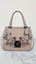 Load image into Gallery viewer, Coach Drifter Top Handle Satchel With Willow Floral Applique in Grey Birch - Coach 54079
