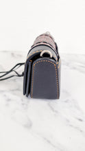 Load image into Gallery viewer, Coach 1941 Dinkier with Whipstitch Snake Trim in Black Smooth Leather With Dark Red Burgundy Snakeskin - Crossbody Bag Clutch - Coach 86819