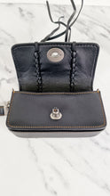 Load image into Gallery viewer, Coach 1941 Dinkier with Whipstitch Snake Trim in Black Smooth Leather With Dark Red Burgundy Snakeskin - Crossbody Bag Clutch - Coach 86819