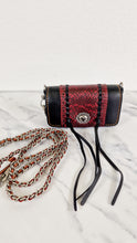 Load image into Gallery viewer, Coach 1941 Dinkier with Whipstitch Snake Trim in Black Smooth Leather With Dark Red Burgundy Snakeskin - Crossbody Bag Clutch - Coach 86819