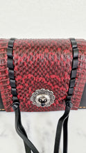 Load image into Gallery viewer, Coach 1941 Dinkier with Whipstitch Snake Trim in Black Smooth Leather With Dark Red Burgundy Snakeskin - Crossbody Bag Clutch - Coach 86819