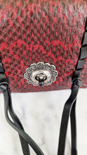 Load image into Gallery viewer, Coach 1941 Dinkier with Whipstitch Snake Trim in Black Smooth Leather With Dark Red Burgundy Snakeskin - Crossbody Bag Clutch - Coach 86819