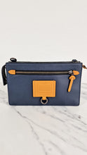 Load image into Gallery viewer, Coach Rivington Convetible Pouch Clutch in Navy Blue Smooth Leather with Yellow Details - Coach 68232