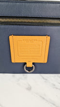 Load image into Gallery viewer, Coach Rivington Convetible Pouch Clutch in Navy Blue Smooth Leather with Yellow Details - Coach 68232