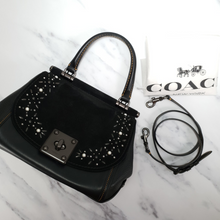 Load image into Gallery viewer, Coach Drifter Tophandle Crossbody Bag with Pearl Prairie Rivets in Black Mixed Leathers & Suede - SAMPLE BAG