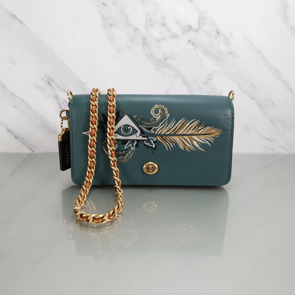 Coach x Chelsea Champlain 1941 Dinky Tattoo in Evergreen Green Cross