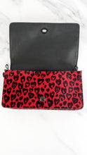 Load image into Gallery viewer, Coach 1941 Dinky Wild Beast Heart Crossbody Bag With in Red & Black Leopard Haircalf & leather & - Coach 38209