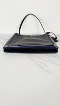 Load image into Gallery viewer, Coach Dreamer Shoulder Bag Crossbody in Black and Blue with Whipstitch and Snakeskin - Mixed Leather & Suede - Sample Bag coach 69611