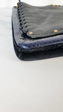 Load image into Gallery viewer, Coach Dreamer Shoulder Bag Crossbody in Black and Blue with Whipstitch and Snakeskin - Mixed Leather & Suede - Sample Bag coach 69611