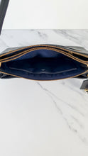 Load image into Gallery viewer, Coach Dreamer Shoulder Bag Crossbody in Black and Blue with Whipstitch and Snakeskin - Mixed Leather & Suede - Sample Bag coach 69611