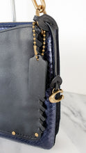 Load image into Gallery viewer, Coach Dreamer Shoulder Bag Crossbody in Black and Blue with Whipstitch and Snakeskin - Mixed Leather & Suede - Sample Bag coach 69611