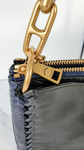 Load image into Gallery viewer, Coach Dreamer Shoulder Bag Crossbody in Black and Blue with Whipstitch and Snakeskin - Mixed Leather & Suede - Sample Bag coach 69611