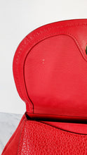 Load image into Gallery viewer, Coach Faye in Red Mixed Leather & Suede Flap Bag Turnlock Tophandle Crossbody Coach F22348