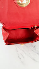 Load image into Gallery viewer, Coach Faye in Red Mixed Leather & Suede Flap Bag Turnlock Tophandle Crossbody Coach F22348