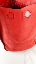 Load image into Gallery viewer, Coach Faye in Red Mixed Leather & Suede Flap Bag Turnlock Tophandle Crossbody Coach F22348