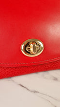 Load image into Gallery viewer, Coach Faye in Red Mixed Leather & Suede Flap Bag Turnlock Tophandle Crossbody Coach F22348
