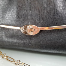 Load image into Gallery viewer, 25240 Coach Madison Textured Leather black clutch chain