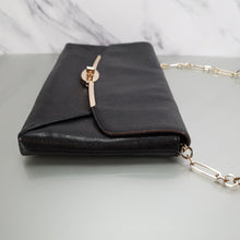 Load image into Gallery viewer, 25240 Coach Madison Textured Leather black clutch chain