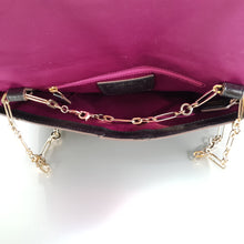 Load image into Gallery viewer, 25240 Coach Madison Textured Leather black clutch chain