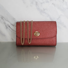 Load image into Gallery viewer, Coach Marlow REd metallic crossgrain leather bag