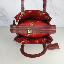 Load image into Gallery viewer, Coach Rogue 25 in Burgundy Signature Embossed Leather with Floral Bow Lining 26839