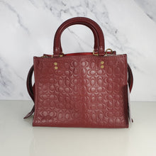 Load image into Gallery viewer, Coach Rogue 25 in Burgundy Signature Embossed Leather with Floral Bow Lining 26839