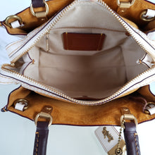 Load image into Gallery viewer, Coach 1941 Rogue 25 in Chalk - Shoulder Bag Handbag in White Pebble Leather Colorblock Oxblood Handles