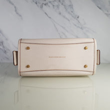 Load image into Gallery viewer, Coach 1941 Rogue 25 in Chalk - Shoulder Bag Handbag in White Pebble Leather Colorblock Oxblood Handles
