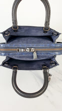 Load image into Gallery viewer, Coach 1941 Rogue 25 in Metallic Dark Blue & Black With Snakeskin Detail Colorblock - Satchel Handbag 38823
