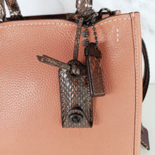 Load image into Gallery viewer, Coach 1941 Rogue 25 in Melon with Snakeskin Handles - Shoulder Bag Handbag in Pebble Leather Pink Salmon Peach 59235