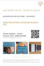 Load image into Gallery viewer, Prada Bag in Voyage Blue Ostrich Leather With Turnlock - RARE Handbag - Prada BN2708