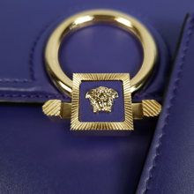 Load image into Gallery viewer, Versace DV One Purple Orange Chamois Handbag TopHandle Medusa