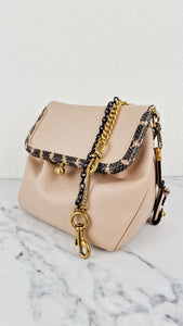 Coach 1941 Rider Bag 24 Snakeskin Leather Bag in Beige Sand Cream Smooth Leather - Coach 75501