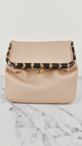 Coach 1941 Rider Bag 24 Snakeskin Leather Bag in Beige Sand Cream Smooth Leather - Coach 75501