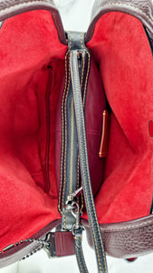 Coach 1941 Bandit Hobo Bag in Oxblood and Black Pebble Leather - 2 in 1 handbag - Coach 87363