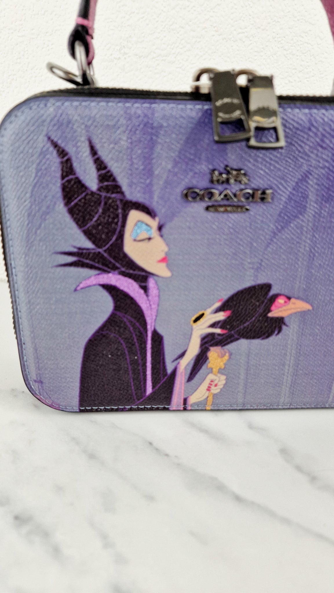 NWT Disney X Coach Box Crossbody With Maleficent Motif
