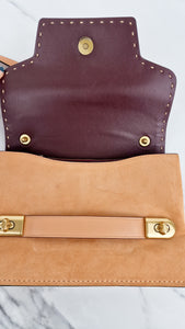 Coach 1941 Swagger Crossbody in Apricot Sand Orange Suede & Smooth Leather Melon - Clutch Shoulder Bag- Coach 25833