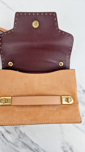 Coach 1941 Swagger Crossbody in Apricot Sand Orange Suede & Smooth Leather Melon - Clutch Shoulder Bag- Coach 25833