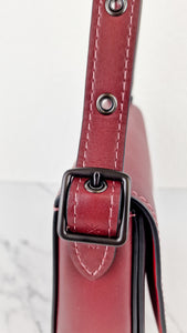 Coach 1941 Saddle 23 Bag in Burgundy Smooth Leather - Crossbody Shoulder Bag Red Brown - Coach 55036